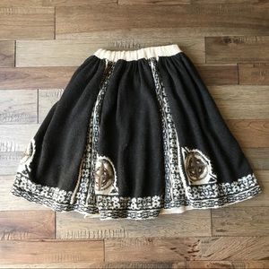 VINTAGE MATSUDA JAPAN alpaca skirt medium brown cream